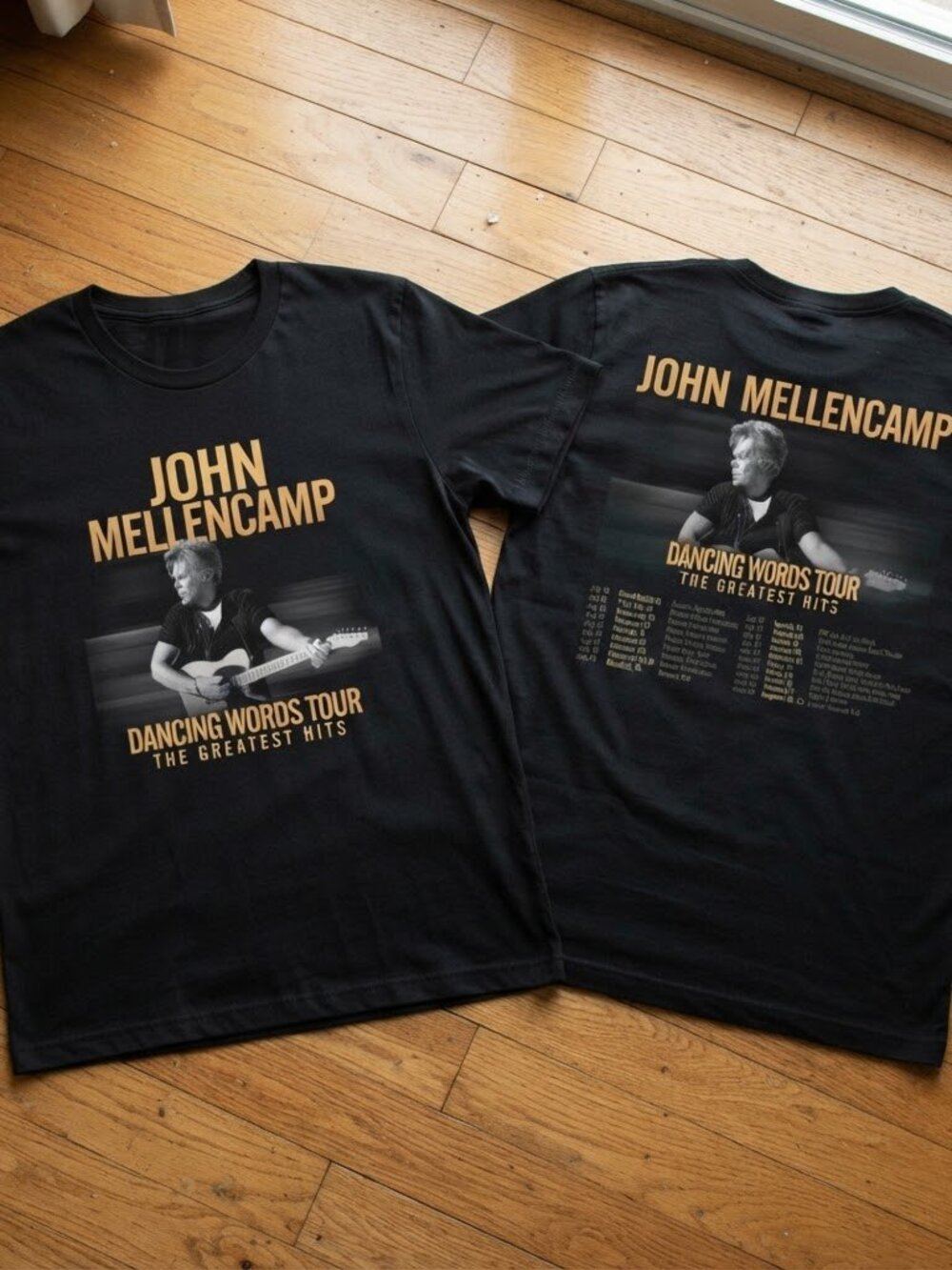 John Mellencamp Dancing Worlds Tour 2026 Greatest Hits Double Sided Concert Tee